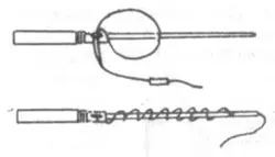 Рис. 3 — Крепление оснастки телескопического удилища за второе колено.
