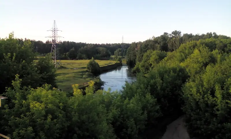 Пехорка, утро. Вид с железнодорожного моста.