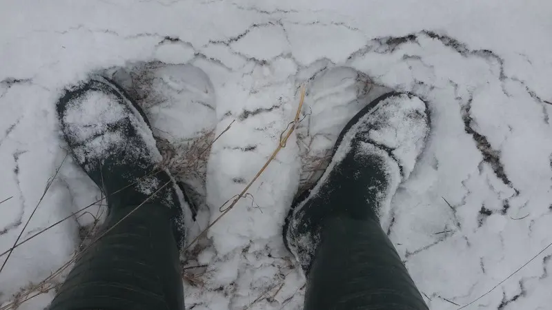 Снег на сапоге не тает, но в ноги не холодно!