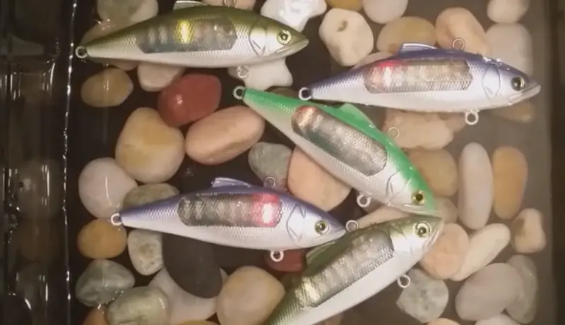 Electronics for flashing multiple LED fishing lure
