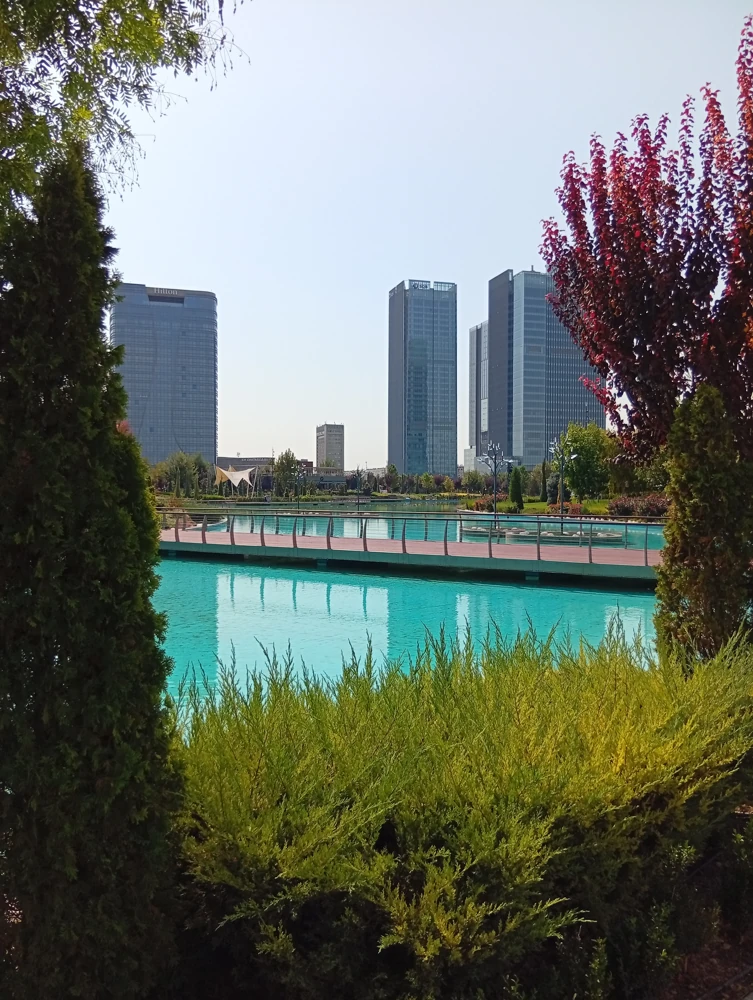 Международный деловой центр «Tashkent City», вид из парка.