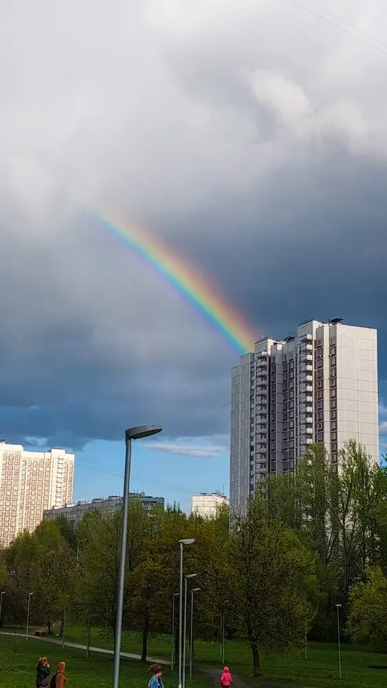 Странно, но она попала в крышу многоэтажки)