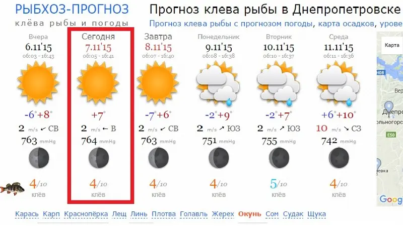 Прогноз клева неутешительный