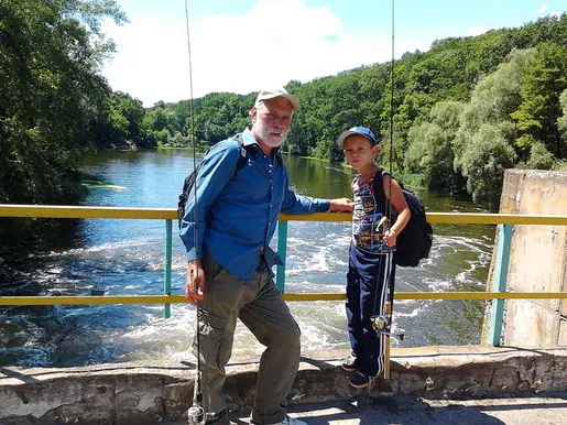 3 июля 2014, р. Северский Донец, с внуком на рыбалке